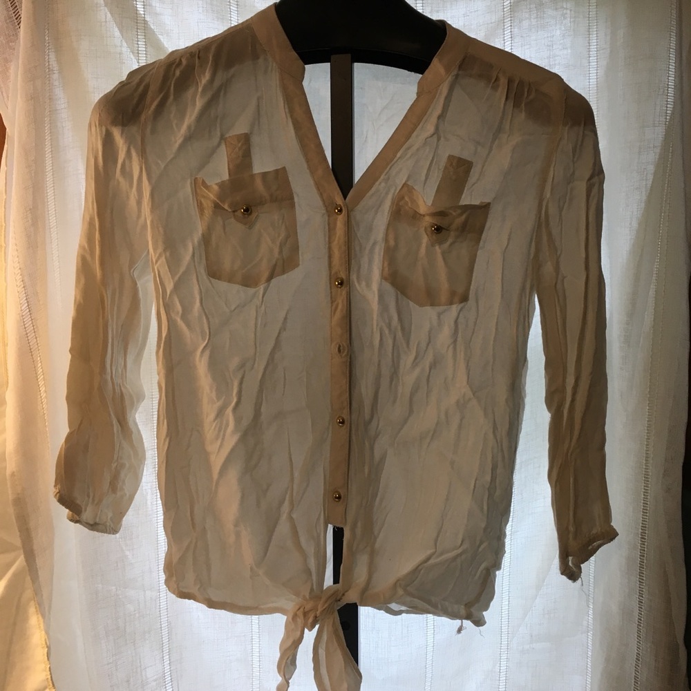 Tie V-Neck Blouse